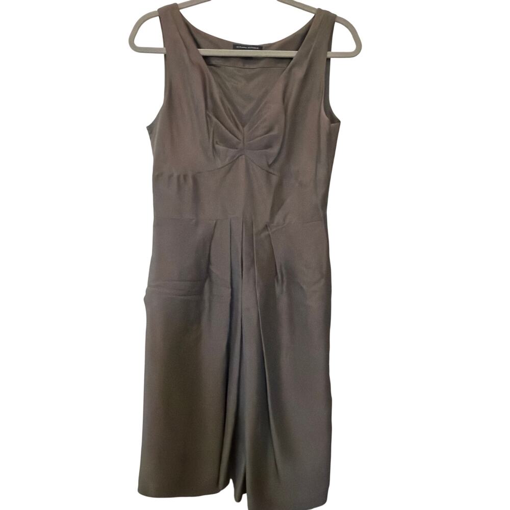 Banana Republic 100% Silk Dress Women's Size 6 Taupe Brown Luxury Old Money Chic